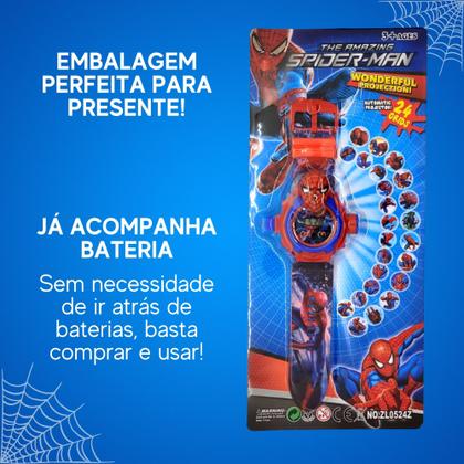 Imagem de Relogio Homem Aranha Projetor De Luz Com 24 Imagens Infantil