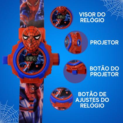 Imagem de Relogio Homem Aranha Projetor De Luz Com 24 Imagens Infantil