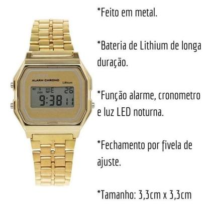 Imagem de Relógio Homens e Mulheres Digital Wr Vintage Retro Prata Rose Dourado Preto