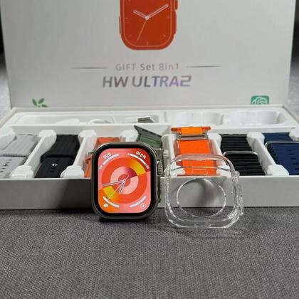 Imagem de Relógio Hw Ultra2 Laranja IA Chat-GPT NFC 49mm com Módulos para Vida Saudável