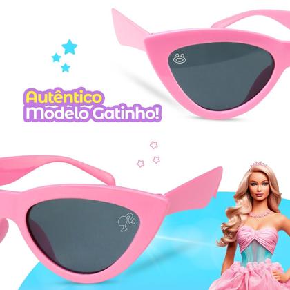 Imagem de relogio infantil barbie digital + colar + oculos proteção uv menina qualidade premium presente rosa criança prova dagua
