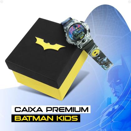 Imagem de Relogio Infantil Batman Digital Silicone Led Preto + Caixa data menino luz original silicone esportivo criança heroi