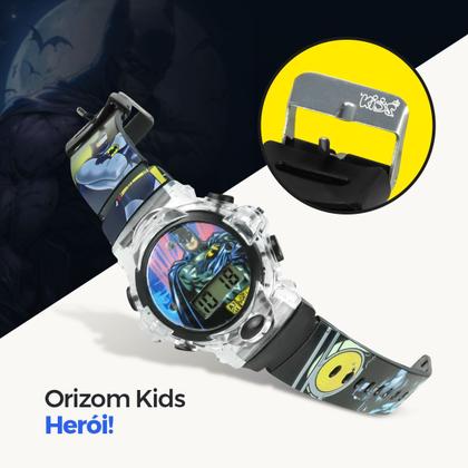 Imagem de Relogio Infantil Digital Batman Led Silicone Preto + Caixa