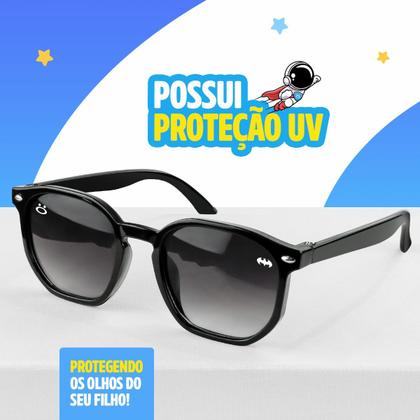 Imagem de Relogio infantil digital batman + oculos sol + colar preto amarelo qualidade premium silicone prova dagua esportivo led