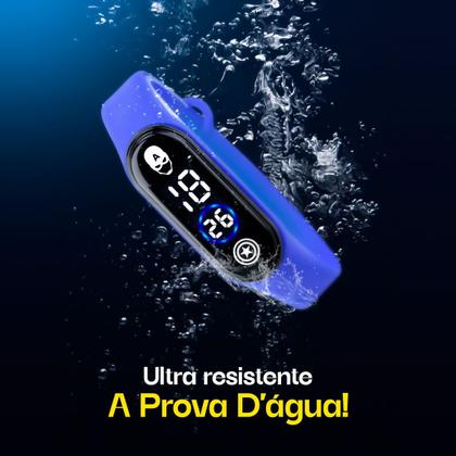 Imagem de Relógio infantil digital capitaoamerica + oculos proteção uv criança menino resistente preto azul