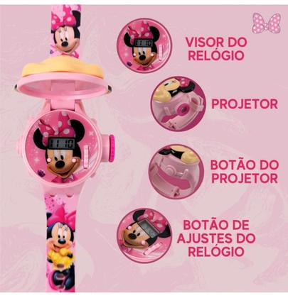 Imagem de Relógio Infantil Digital Led Luz Projetor 6 Imagens 3D Personagens Disney Homem Aranha Minnie Super Heróis Presente