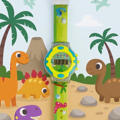 Imagem de Relógio Infantil Digital Menino e Menina Dinossauro e Sereia