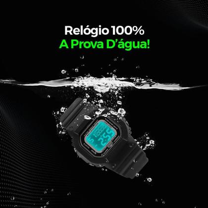 Imagem de Relógio Infantil Digital Preto Led + Óculos Proteção Uv +