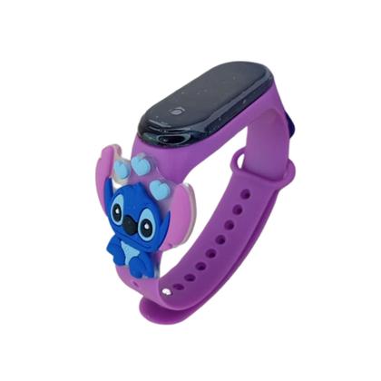 Imagem de Relógio Infantil Digital Stitch Disney Á Prova De água Led azul