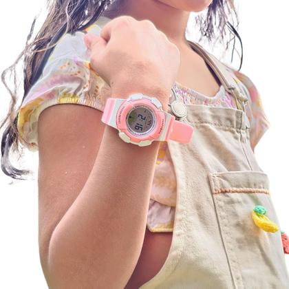 Imagem de Relogio Infantil Feminino Rosa Isaclock Original Resistente Criança Menina Irf001