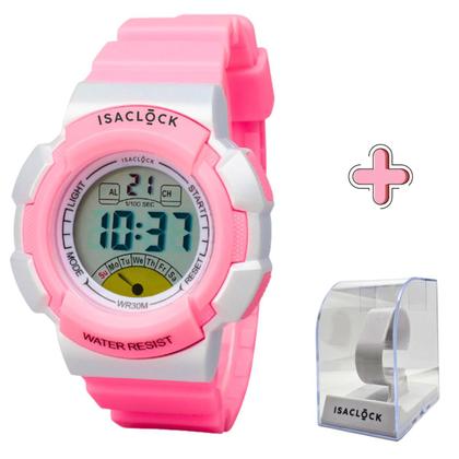 Imagem de Relogio Infantil Feminino Rosa Isaclock Original Resistente Criança Menina Irf001