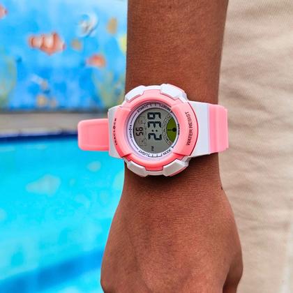 Imagem de Relogio Infantil Feminino Rosa Isaclock Original Resistente Criança Menina Irf001
