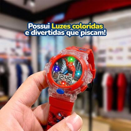 Imagem de Relogio infantil homem aranha digital + oculos proteção uv esportivo ajustavel presente menino criança vermelho original