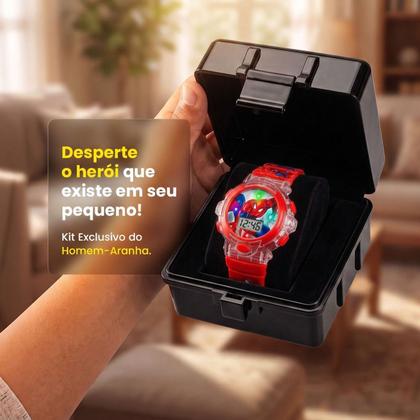Imagem de Relogio infantil homem aranha digital + oculos proteção uv esportivo ajustavel presente menino criança vermelho original