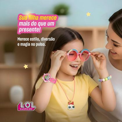Imagem de Relogio Infantil Led Digital Rosa + Colar Oculos + Pulseira pulseira ajustavel protecao uv qualidade premium menino