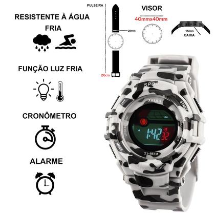 Imagem de Relógio Infantil Masculino Camuflado Xinjia com Cronometro Resistente a Água XJ861