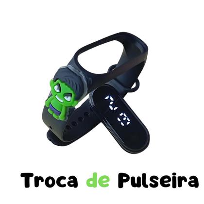 Imagem de Relógio Infantil Menino Hulk Marvel Digital Preto A Prova Dagua