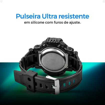 Imagem de Relogio Infantil Preto Criança Led Digital Silicone + Caixa original esportivo data menino qualidade premium cronometro