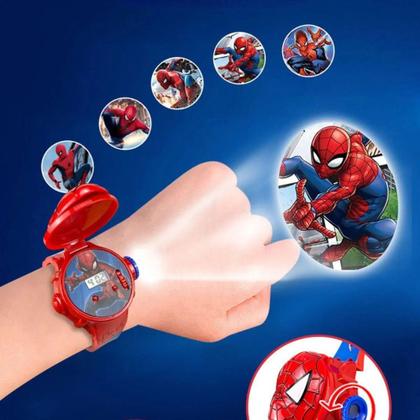 Imagem de Relógio infantil projetor de imagens Homem Aranha - SMACTUDO