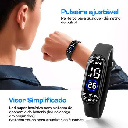 Imagem de relógio infantil prova dagua + caixa + uv oculos data esportivo ajustavel cronometro original criança silicone alarme