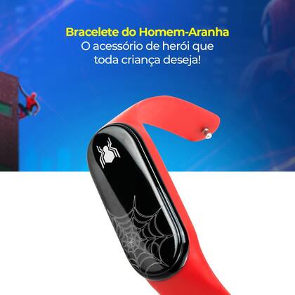 Imagem de relogio infantil prova dagua digital homem aranha bracelete original qualidade premium silicone vermelho heroi criança