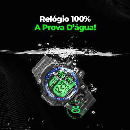 Imagem de relógio infantil prova dagua + protecao uv oculos + caixa silicone resistente presente ajustavel data alarme cronometro