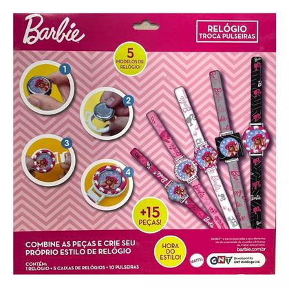 Imagem de Relógio Infantil Troca Pulseiras Barbie Fun 1403