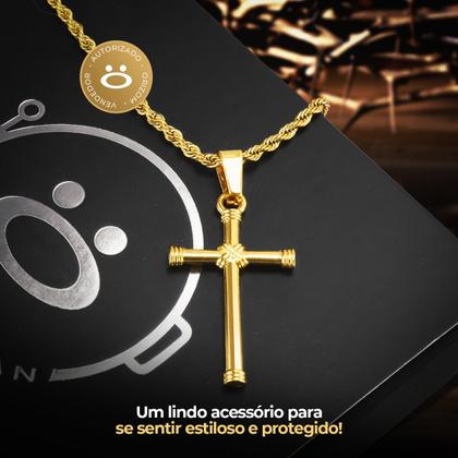 Imagem de Relogio Inox Banhado + Cordão Baiano + Caixa analogico social casual original presente