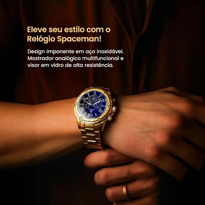 Imagem de Relogio inox banhado masculino + pulseira cordao grumet dourado aço inoxidável original religioso presente social ouro