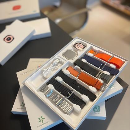 Imagem de Relógio inteligente 2024 Watch 9 Ultra 2 Chat GPT integrado + 7 Pulseiras e película protetora externa GPS