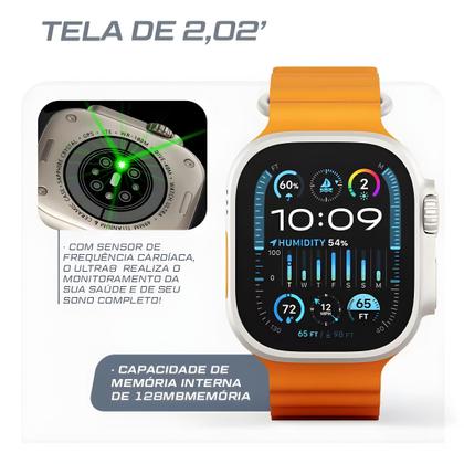 Imagem de Relógio inteligente 2025 Watch Ultra 7 Pulseiras Bluetooth para android e iOs modo esporte 49mm 2.2