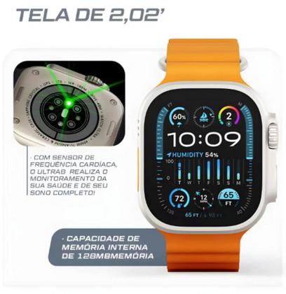 Imagem de Relógio inteligente 2025 Watch Ultra 7 Pulseiras Bluetooth para android e iOs modo esporte 49mm