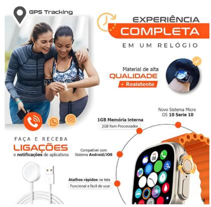 Imagem de Relógio inteligente 2025 Watch Ultra 7 Pulseiras Bluetooth para android e iOs modo esporte 49mm