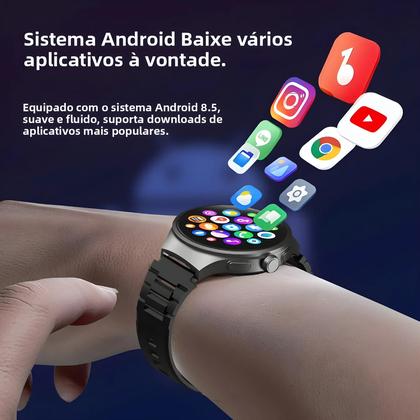 Imagem de Relógio Inteligente 4G Android 10 VP50 Com Câmera Rotativa De 800W, GPS, WiFi E Google Play Store