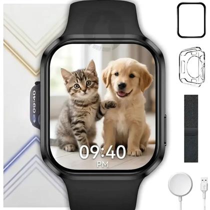 Imagem de Relogio Inteligente Com Chamadas Bluetooth E Monitor Cardíaco Design Moderno Pronta Entrega