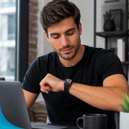 Imagem de Relogio Inteligente Com Chamadas Bluetooth E Monitor Cardíaco Design Moderno Pronta Entrega