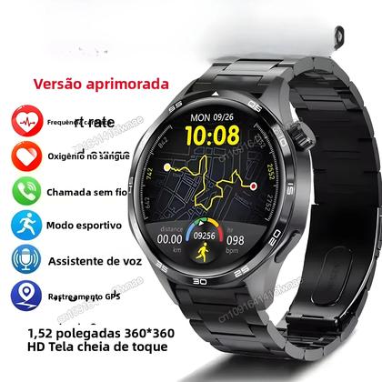 Imagem de Relógio Inteligente Com Tela AMOLED Watch 5 pro Chamadas Bluetooth Fitness GPS Esportes Para Homens