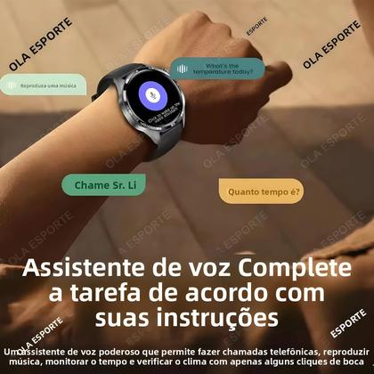 Imagem de Relógio Inteligente Com Tela AMOLED Watch 5 pro Chamadas Bluetooth Fitness GPS Esportes Para Homens