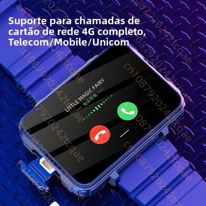 Imagem de Relógio Inteligente Com Tela Grande 4G WiFi GPS Android OS 1500mAh Câmera Dupla Chamada De Vídeo