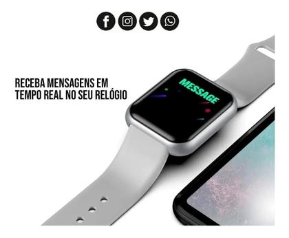 Imagem de Relógio Inteligente D20 Notificação rede sociais Recebe Whats Fone sem fio