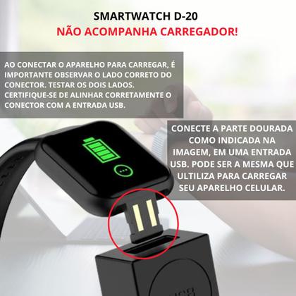 Imagem de Relógio Inteligente D20 Notificação rede sociais Recebe Whats Fone sem fio