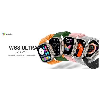 Imagem de Relógio Inteligente Kit W68 Ultra Mini C/Pulseira Extra Pelicula Masculino Feminino Smart Watch