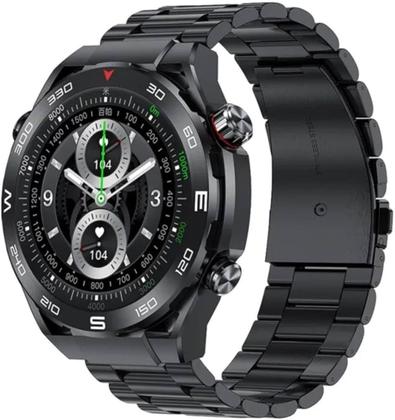 Imagem de Relogio Inteligente Masculino Smart Watch Redondo C/2 Pulseira Extra Android iOS Hw5 Max Amoled