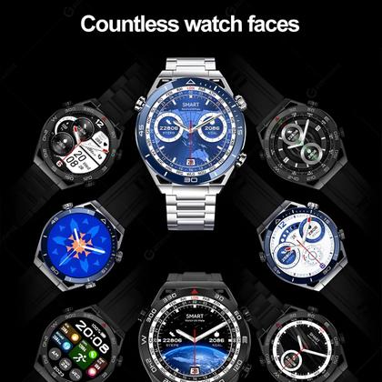 Imagem de Relogio Inteligente Masculino Smart Watch Redondo C/2 Pulseira Extra Android iOS Hw5 Max Original