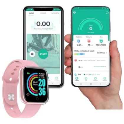 Imagem de Relógio Inteligente smart digital Rosa Compativel com IOS e Android 