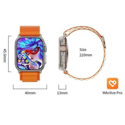 Imagem de Relogio Inteligente Smart Watch W69 Ultra Mini Gps Nfc Tela Amoled Masculino Feminino Series 9