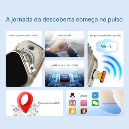 Imagem de Relógio Inteligente Smartwatch Hw2 Preto Ultra 2 Call Chip Câmera Masculino e Feminino