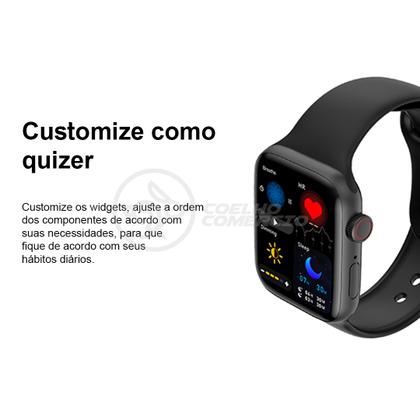 Imagem de Relógio Inteligente SmartWatch HW22 Preto Troca Pulseira Android iOS Ligações Monitor Cardíaco