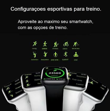 Imagem de Relogio Inteligente Smartwatch Preto Pro Max Prime Caixa Branco Pulseira Preta Bisel Cinza Desenho da pulseira Original