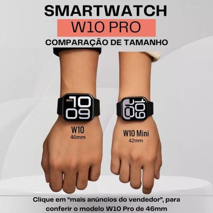 Imagem de Relógio Inteligente Smartwatch Rosa Pro W10 Mini 8 Pulseiras Masculino Feminino
